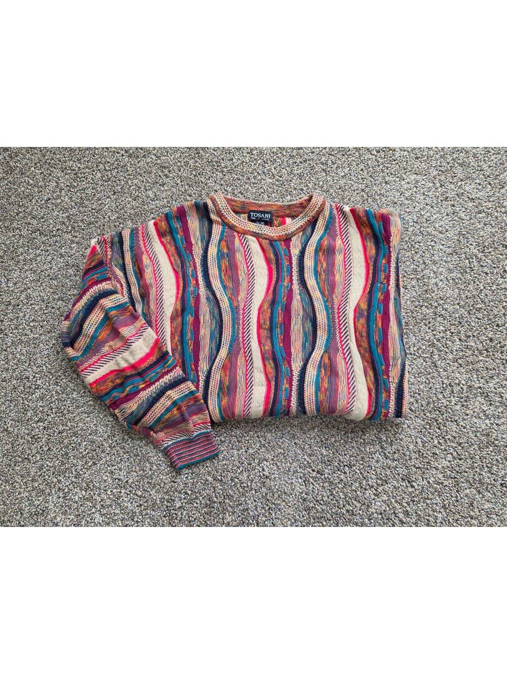 Tosani Textured Jumper XL | 90s Vintage Crew